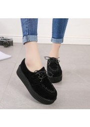 Creepers Casual Shoes Woman Plus Size Sneakers Women Shoes Ladies Platform Shoes 2022 Lace-up Women Flats Female Shoes Loafers