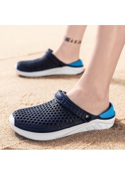 Men's sandals women's beach shoes lightweight breathable non-slip garden wading clogs shoes