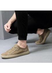 Men's Leather Moccasins Flat Shoes Handmade Comfortable Walking Shoes New 2020
