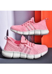 Fashion Running Sneakers Women's Mesh Breathable Lace Up Couple Sneakers Outdoor Gym Non-slip Plus Size 35-46 Ladies Trainers