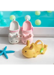 Baby Summer Slippers Cartoon Shoes Baby Flip Flops Indoor Slippers Child Cartoon Non-slip Bunny Beach Swimming Slippers Kids