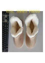 ASILETO Women Home Slippers Plush Indoor Shoes High Top Plus Size 45 Flat Shoes Woman Winter Shoes Indoor Slippers sapatos mujer