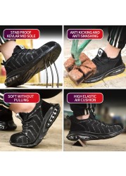 New work safety shoes men anti-smashing anti-puncture lightweight safety shoes all seasons soft breathable women work shoes