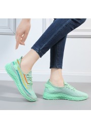 Spring Autumn Breathable Mesh Shoes Women Slip On Casual Walking Outdoor Sports Sneakers Koean Fashion Ladies Vulcanized Shoes