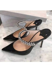 Pointed Stiletto High Heels Rhinestone Women's Sandals Banquet Wedding Dress Handmade Wedding Shoes Custom Oversized Single Shoe