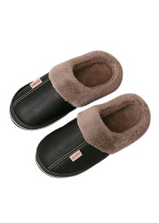 Slippers for women round toe flats plus velvet home indoor slippers for women comfortable winter warm plush non-slip shoes