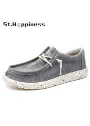 2022 New Summer Men Canvas Shoes Fashion Casual Soft Breathable Beach Shoes Lightweight Slip On Driving Loafers Plus Size 48