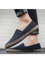 High Quality Men's Espadrilles Flat Canvas Shoes Hemp Loafers for Driving, 2020