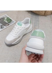 RIZABINA-Women's Genuine Leather Sneakers Round Toe Cross Straps Mixed Color Casual Fashion Spring Sneakers Size 35-43