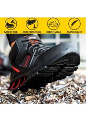 Steel Toed Anti-smashing Anti-stab and Penetration Safety Shoes Breathable Deodorant Non-slip Welding Work Shoes for Men