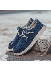 Summer Men Canvas Shoes Espadrilles Casual Shoes Breathable Men Shoes Comfortable Light Lazy Boat Shoes Big Size 39-48