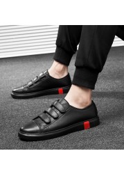 Men's casual leather shoes, classic lace-up shoes, comfortable walking shoes, flat, breathable, fashionable