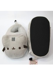 Unisex Full Covered Winter Cat Slippers Warm Plush Cute Bedroom Indoor Shoes For Men Women Home Use