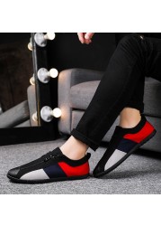 Loafers Men Canvas Shoes Sneakers Fashion Campus Breathable Casual Shoes Zipper Sneakers Shoes Trendy Color Matching Shoes