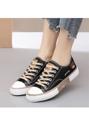 cute bear embroidered canvas shoes women summer korean fashion students all-match formal shoes casual flat vulcanized shoes