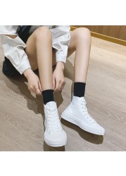 Women Classic Canvas Women's High Top Vulcanize Athletic Sneakers Women's Sneakers Flat Pink Casual Shoes Ins