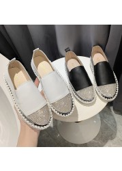 Large casual single shoes 2021 autumn new Lefu shoes thick sole flat bottom diamond fashion women's shoes women's shoes