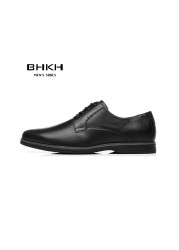 BHKH 2022 leather men casual shoes work office lace-up light dress men shoes