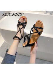 2022 women sandals star pattern new casual shoes comfortable women's sandals summer zipper women shoes fashion beach flat shoes