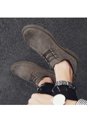 Men's shoes genuine leather casual shoes men high quality male flats casual sneakers retro tooling shoes