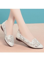 2022 New Premium Microfiber Mesh Rhinestones Shoes Fashion Sandals Breathable Comfortable Flat Shoes Large Size Shoes Tide