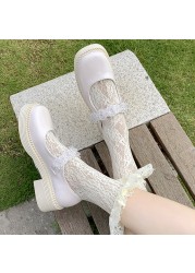 Lucifer Crystal Strap Women Mary Jane Shoes 2022 Spring Patent Leather Platform Shoes Woman Thick Bottom Lolita Mujer Shoes