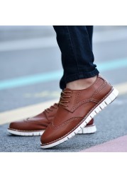 Men's Genuine Leather Moccasin Shoes Casual Flat Breathable Formal Business Shoes Large 47 48