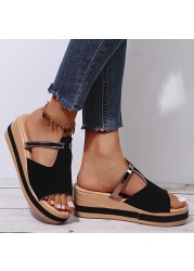 Women Sandals 2022 Women Heels Sandals Slip On Wedges Shoes For Women Slippers Summer Sandalias Mujer Platform Sandals Shoes