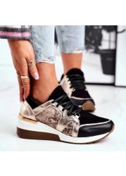 2022 ladies sneakers spring and autumn slope heel platform shoes casual shoes outdoor non-slip walking shoes women's shoes