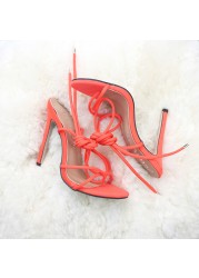 11.5cm Fine High Heels Sandals Boots Cross Tied Ankle Strap Summer Sandals Female Women Shoes Sexy Party Women Shoes
