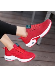 2021 new cushion casual running shoes flying woven sports lightweight wear-resistant breathable student mesh women's shoes