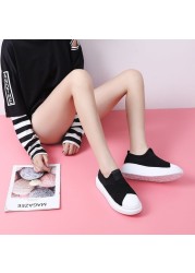 Online celebrity platform lazy casual shoes 2021 autumn new platform low canvas high heel shoes for women