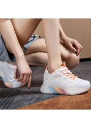 2021 summer and autumn low-cut casual interior increase women's shoes old leather shoes breathable mesh white shoes women