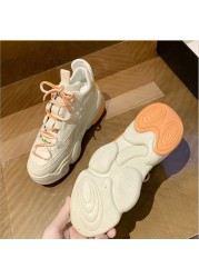 Alibaba female shoes 2021 new color matching casual sneakers thick bottom trendy fashion student shoes female Korean version