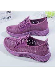 2021 new women's shoes casual slip-on breathable wear-resistant non-slip lazy light comfortable sneakers mesh surface lady shoes