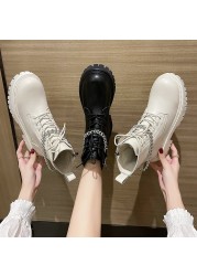 2022 New Woman Ankle Boots Flat Heel Shoes Women Lace Up Winter Autumn Daily Boots Short Boots Woman Shoes