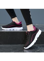 Ladies Mesh Breathable Comfortable Sneakers Soft Sole Running Shoes Outdoor Leisure Shoes Travel Shoes