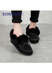 Winter Warm Brand Women Flat Sneakers Winter Plush Fur Female Loafers Faux Fur Female Casual Shoes Flats