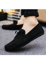 2022 Spring Summer New Men Loafers Comfortable Flat Casual Shoes Men Breathable Slip On Soft Leather Driving Shoes Moccasins