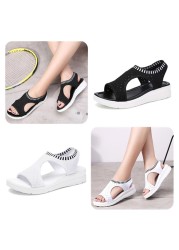 Gladiator-Women's Wedge Sandals Summer Shoes Comfortable Slip-On Flat Platform 2021