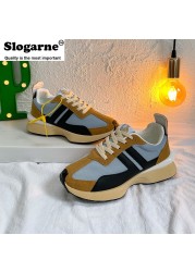 2022 New Women's Spring Leisure Sneakers Students Running Shoes Platform Girl Vulcanize Shoes Mixed Color Casual Sneakers