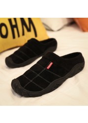 ZYYZYM-Men's Plush Slippers, Fall/Winter, Warm, Fashionable, Lightweight, Indoor, Semi-trailer, Cotton, Large 39-46 EUR