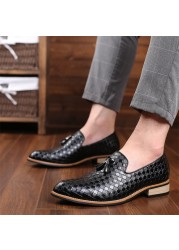 Men's Leather Shoes Wedding Party Shoes Large Size Flat Oxford Office Shoes For Men