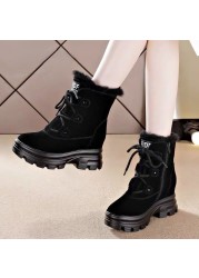 snow boots women 2021 winter high boots plush warm boots plus size easy wear girl shoes white zip female boots hot