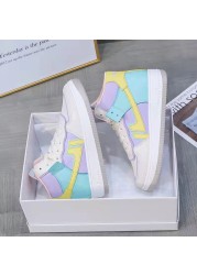 2022 Fashion Women Breathable Sneakers Ladies High Top Mixed Color Flats Vulcanized Shoes Female Chunky Casual Walking Shoes