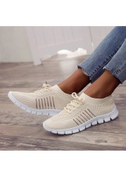 Women's Socks Sneakers Flying Fabric Flat Casual Light Breathable Mesh Student Running Shoes