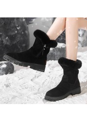 Ladies Snow Boots 2021 Winter New Style Plus Velvet Thick Plush Keep Warm Martin Boots For Women Plus Size Ankel Boots Fur Socks