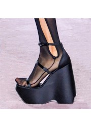 CONASCO 2022 women sandals piece high heels night club prom pumps high platforms summer casual shoes woman punk style shoes