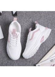 Women Sneakers 2021 Fashion Casual Shoes Comfortable Breathable White Flats Platform Female Sneakers Chaussure Femme