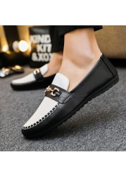 ZYYZYM Spring Autumn Men Casual Shoes Leather Trend Versatile Soft Sole Simple Loafers #D09